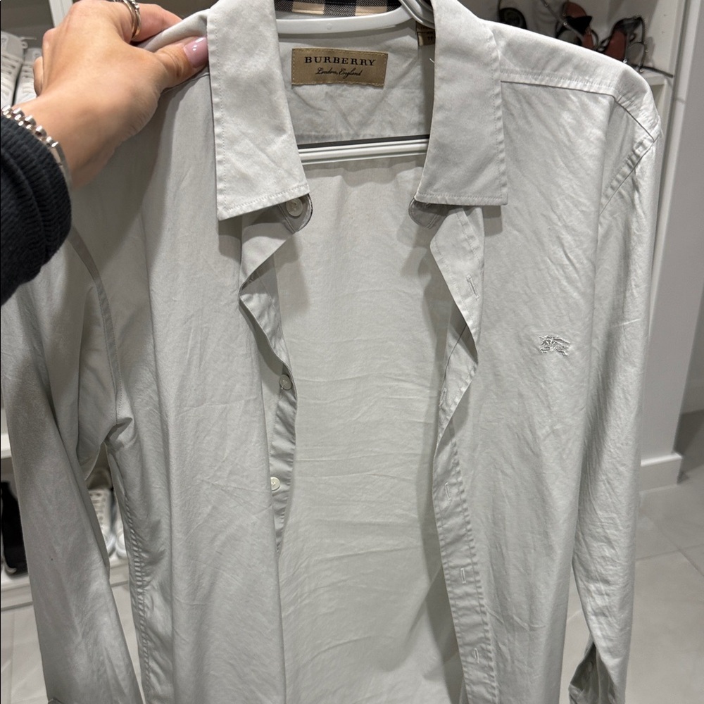 Burberry Men's Light Gray Trench Coat